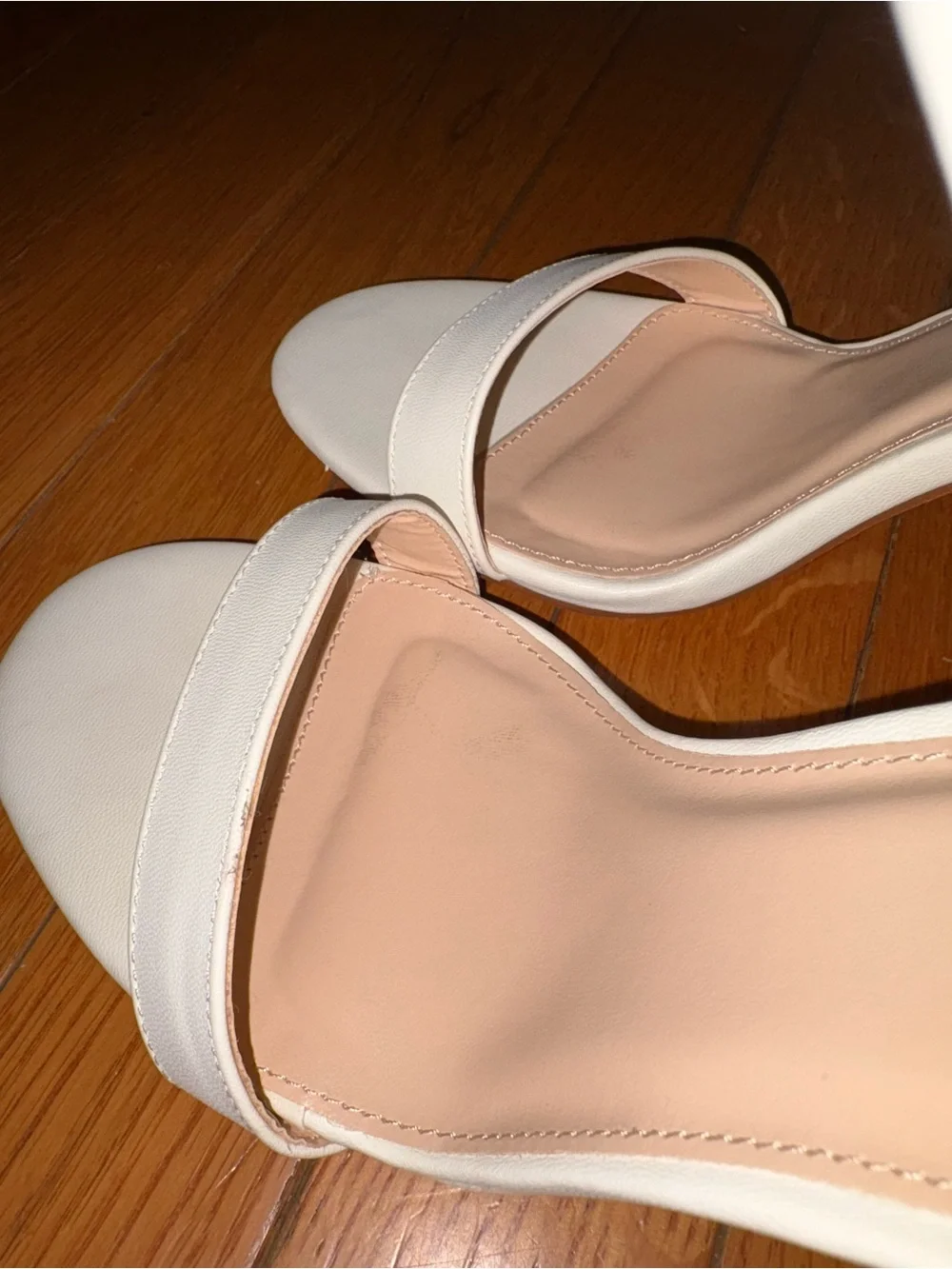 Lulus Kamali Off White Ankle Strap Heels Women’s Size 10